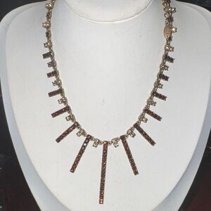 Pilgrim Gold-Tone Brown Crystal Spike Necklace